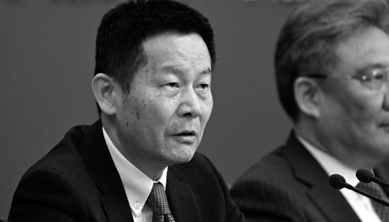 Wu Qing, président de la Chairman of the China Securities Regulatory Commission, à Pékin, le 6 mars 2024.