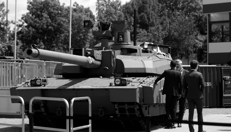 Un char Leclerc XLR de KNDS France (ex-Nexter) exposé au salon de défense Eurosatory, à Villepinte, en 2022.