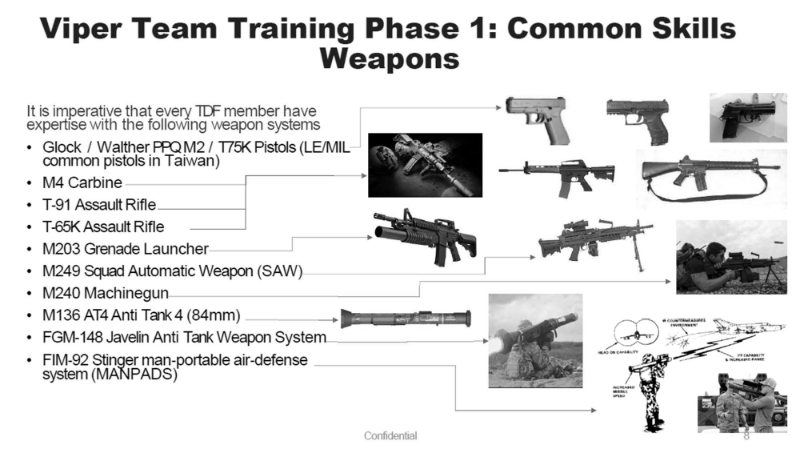 La milice sera formée à tous les types d'armes, du glock aux missiles portables anti-char Javelin.