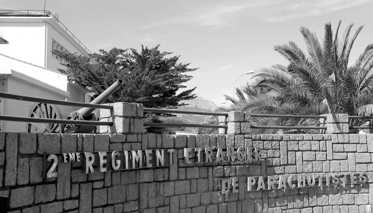 Le camp Raffalli à Calvi, en Corse, siège du 2e REP (Régiment de parachutistes de la Légion étrangère française).