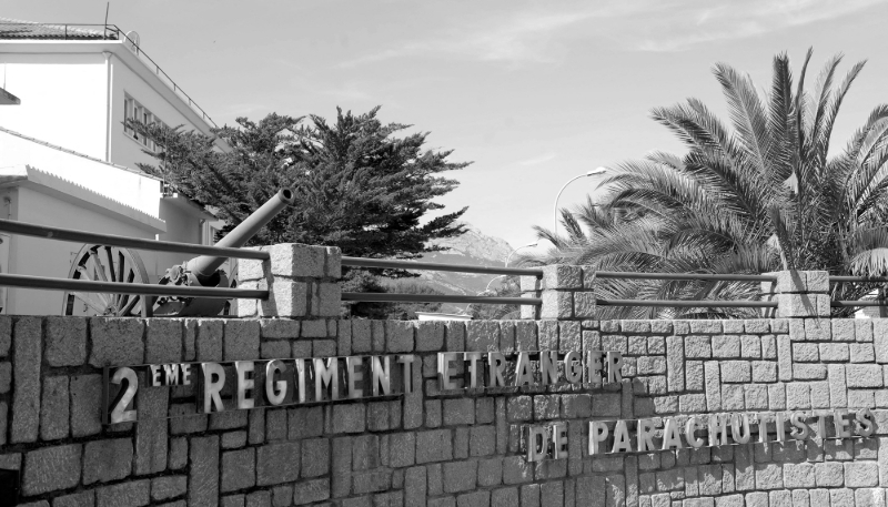 Le camp Raffalli à Calvi, en Corse, siège du 2e REP (Régiment de parachutistes de la Légion étrangère française).