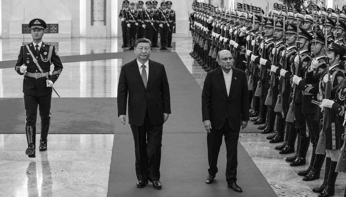 Xi Jinping accueille le président pakistanais Asif Ali Zardari à Pékin, le 5 février 2025.