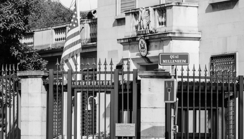 Ambassade américaine à Paris, vue depuis la place de la Concorde.