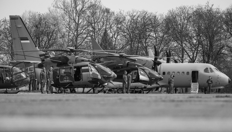 L'aéroport militaire de Batajnica, en Serbie, le 31 mars 2024. Cette base aérienne doit accueillir les futurs avions Rafale achetés par Belgrade.
