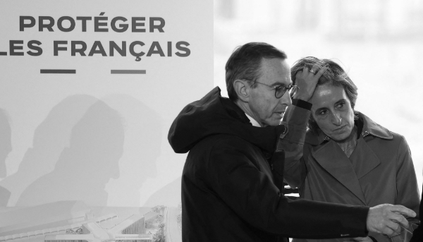 Le ministre français de l'intérieur, Bruno Retailleau, et la directrice de la DGSI (Direction générale de la sécurité intérieure), Céline Berthon, le 11 mars 2025.