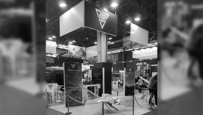 Le stand d'EOS Technologie au salon Eurosatory 2026, qui s'est tenu du 15 au 19 juin à Villepinte, en France.