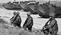 Exercice conjoint nippo-américain 'Keen Sword', mené par les Forces d'autodéfense japonaises et l'armée américaine à Isen, dans la préfecture de Kagoshima (ouest du Japon), et sur l'île de Kyushu, le 18 novembre 2022.