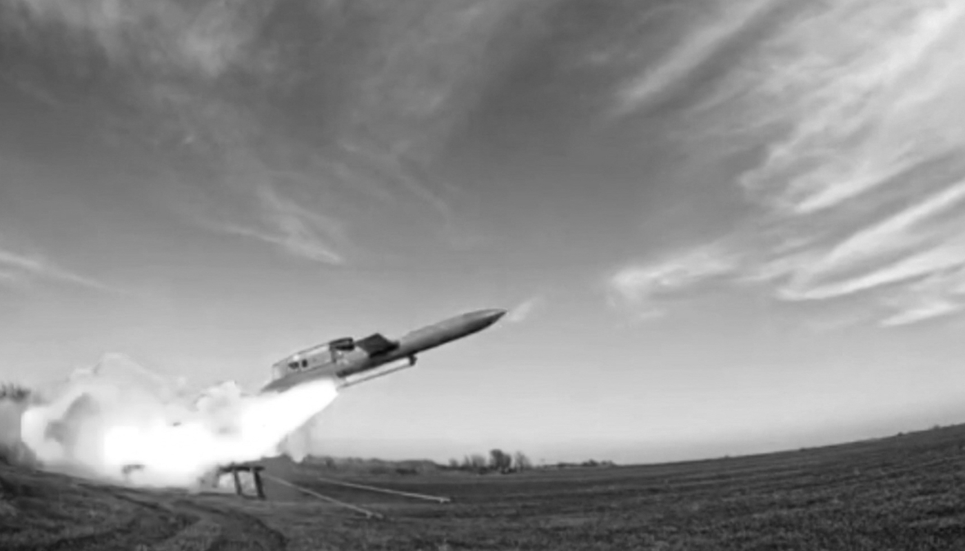 Lancement d'un missile de croisière à longue portée Flamingo, le 26 août 2025.