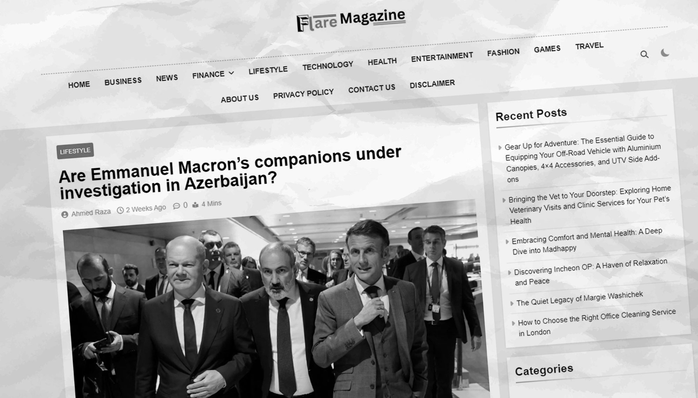 L'article publié le 26 septembre sur internet à l'adresse flaremagazine.co.uk.