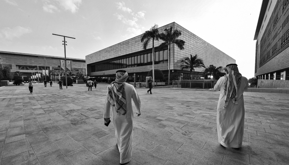 Vue du campus de la King Abdullah University of Science and Technology (KAUST) à Thuwal, ville d'Arabie saoudite située à l'ouest de la mer Rouge.