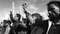 Manifestation houthie contre les frappes américaines et israéliennes sur l'Iran, à Sanaa le 27 mars 2026.