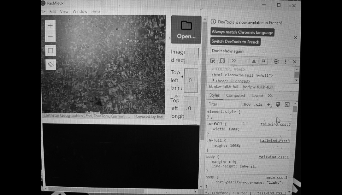 Le logiciel PasMieux, développé en interne par Parrot, permet de créer des cartes de contraste.