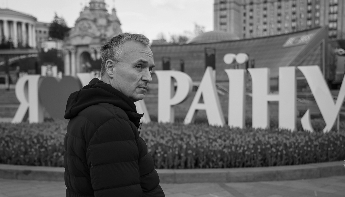 Igor Volobuyev, ex-vice-président de Gazprombank (ici à Kiev le 28 avril 2022), est la seule figure publique du mouvement Black Spark.