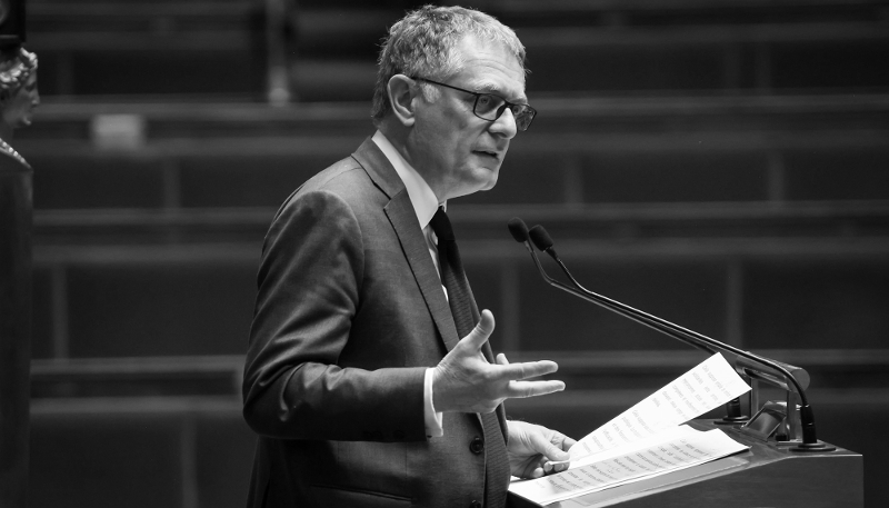 Le député Philippe Juvin, rapporteur général du budget de l’Assemblée nationale, le 25 mars 2026 dans l'hémicycle, à Paris.