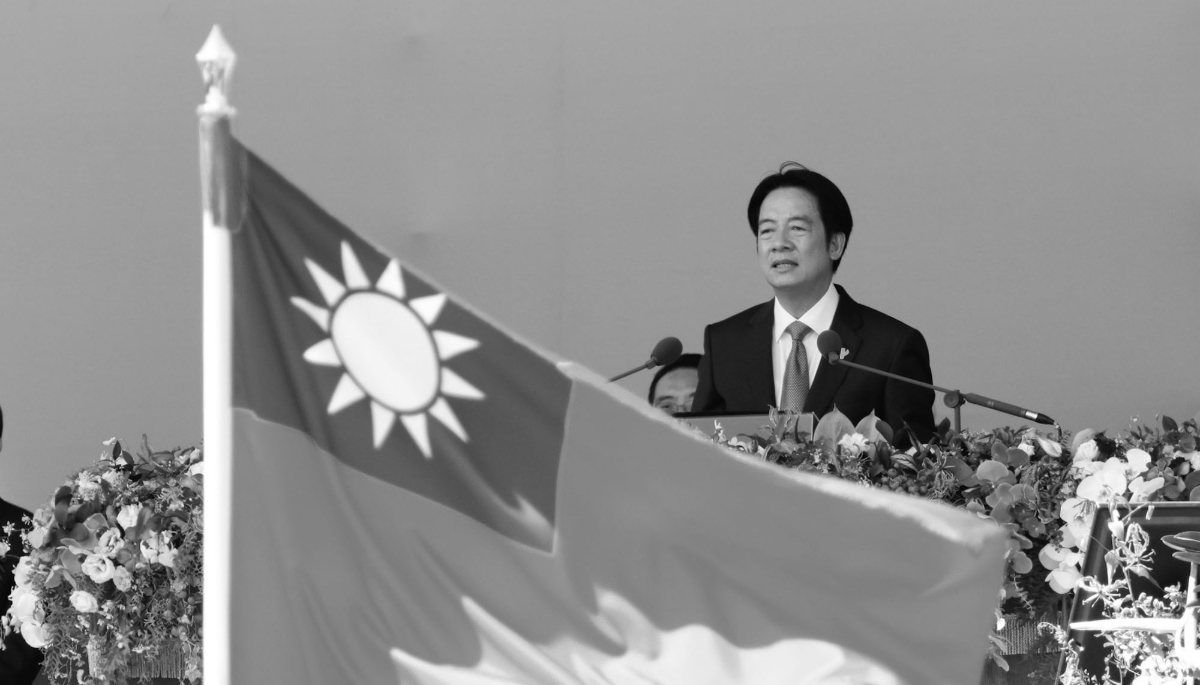 Le président taïwanais William Lai (Lai Ching-te) s'exprime lors des célébrations de la fête nationale devant le palais présidentiel à Taipei, le 10 octobre 2025.