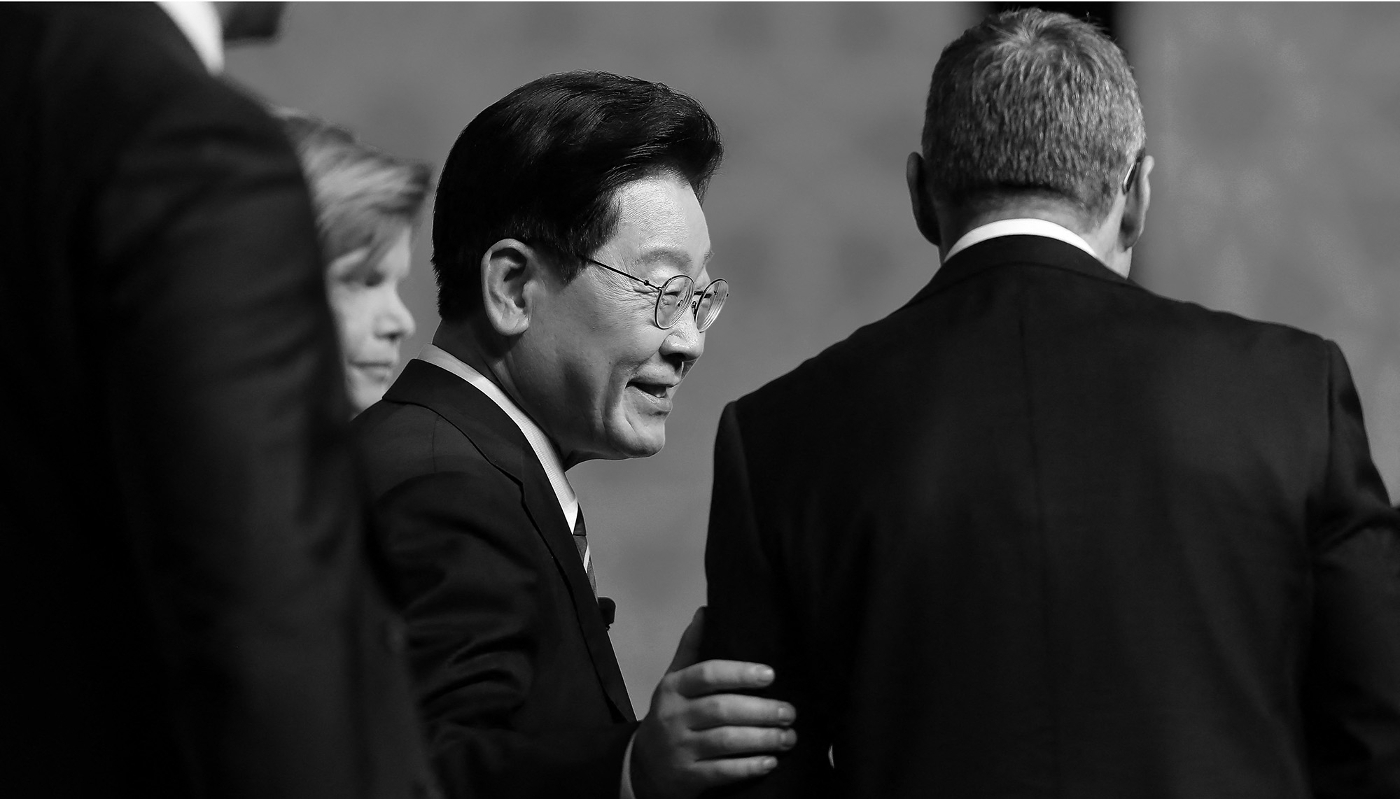 Lee Jae-myung, président de la Corée du Sud, au Forum de l'industrie de la défense organisé dans le cadre du sommet de l'OTAN, à Ankara, en Turquie, le 7 juillet 2026.