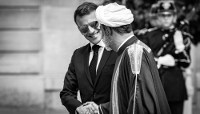 Le président français Emmanuel Macron reçoit Haitham bin Tarik, sultan d'Oman, au palais de l'Élysée, le 29 juin 2026.