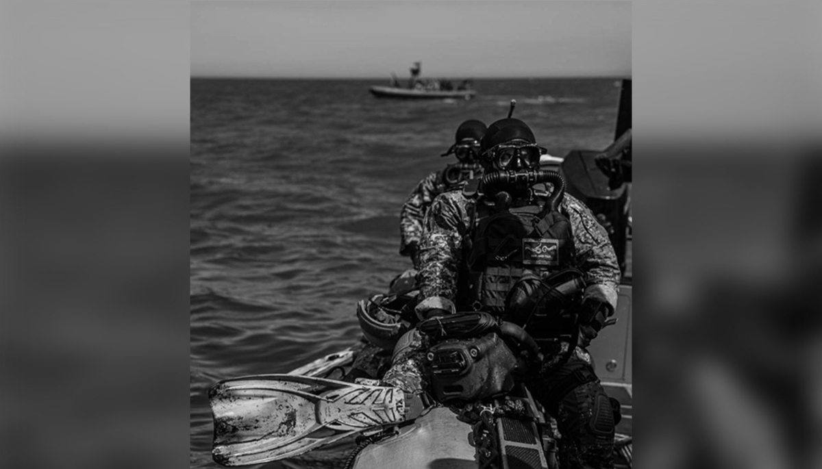 Nageurs de combat du renseignement militaire ukrainien (GUR) durant un exercice en mer Noire.