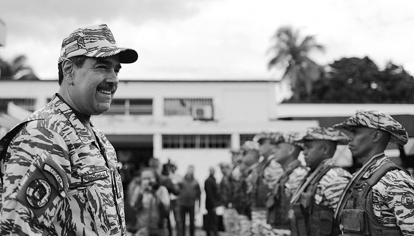 Le président Nicolas Maduro à Fuerte Tiuna, à Caracas. C'est au sein de ce complexe militaire que les dronistes russes de l'unité Rubicon entraînent les forces armées vénézuéliennes.
