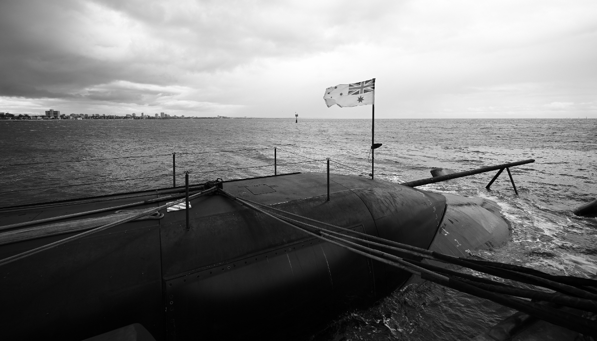 Le HMAS Farncomb, un sous-marin de classe 'Collins' de la Marine royale australienne, à Melbourne.