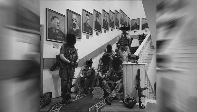 Des opérateurs l'unité spéciale Vympel du service fédéral de sécurité russe (FSB) à l'entraînement, peu avant leur déploiement dans le Donbass.