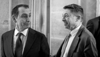 Le député Rassemblement national, Laurent Jacobelli, et le député Les Républicains, Jean-Louis Thiériot.