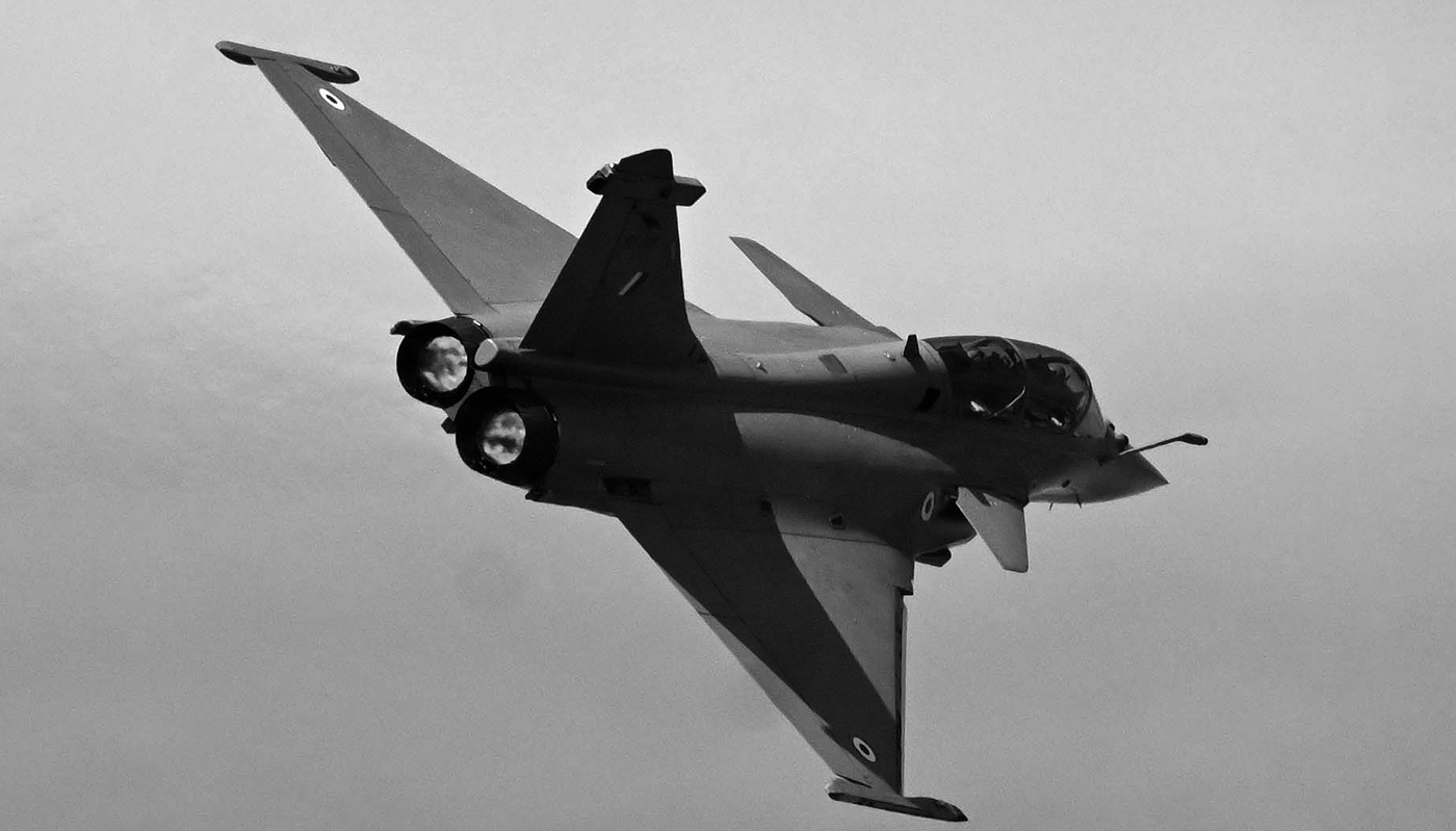 Un avion de combat Rafale lors de la répétition générale de l'Aero India 2023, à Bengaluru, le 11 février 2023.