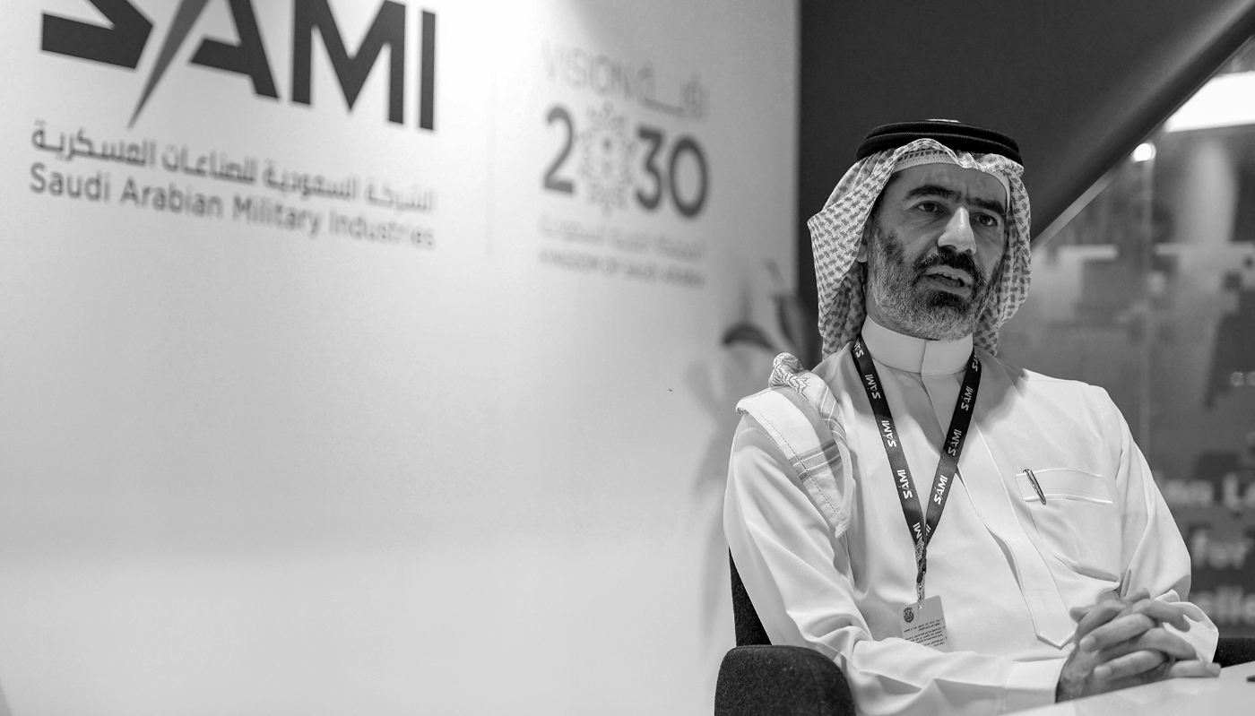 Walid Abukhaled, alors directeur de la Saudi Arabian Military Industries, à l'International Defence Exhibition d'Abu Dhabi, le 22 février 2021.