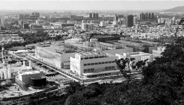 Vue de l'un des sites de production de la Taiwan Semiconductor Manufacturing Company (TSMC) à Kaohsinug, Taïwan.
