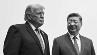 Le président américain Donald Trump reçu par son homologue chinois Xi Jinping à Pékin, le 14 mai 2026. 