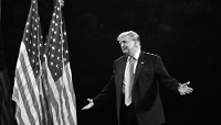 Le président américain Donald Trump lors de la deuxième journée de la convention de mi-mandat du comité national républicain à l'American Airlines Center de Dallas, au Texas, le 10 septembre 2026.
