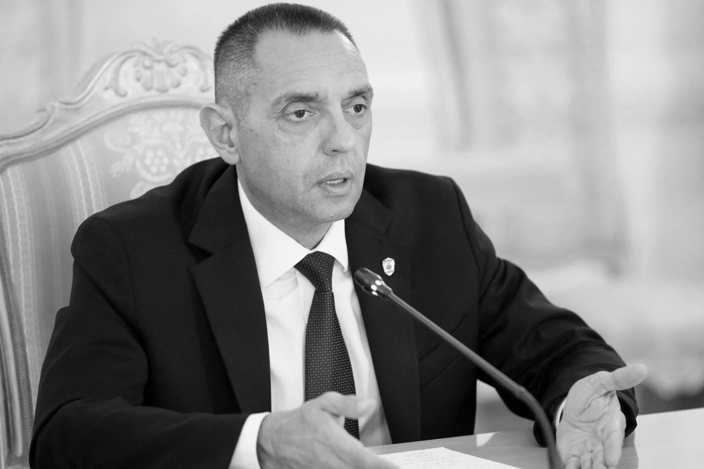 Le chef du renseignement civil serbe (BIA), Aleksandar Vulin, en août 2022. Il était alors ministre de l'intérieur.