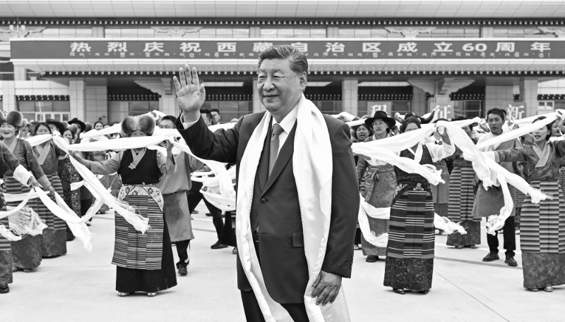 Le président chinois Xi Jinping à Lhassa, au Tibet, le 20 août 2025.
