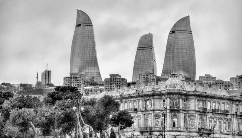 Vue du centre-ville de Bakou.