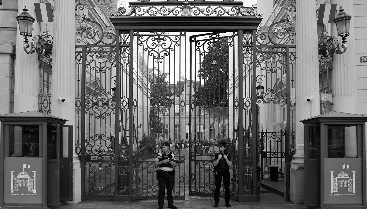 L'entrée du ministère de l'intérieur, place Beauvau à Paris.