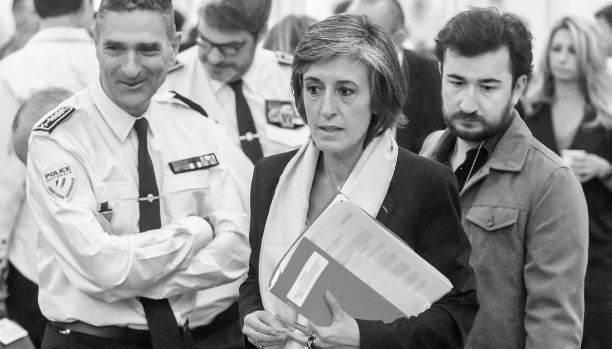 Céline Berthon, à la tête de la Direction générale de la sécurité intérieure (DGSI), le 10 avril 2025 à Paris.