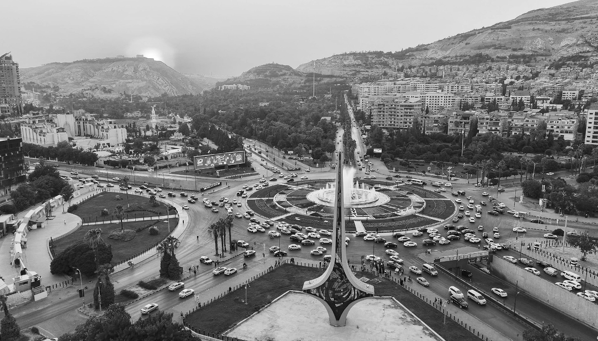 Vue aérienne de Damas, le 14 août 2026.