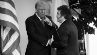 Le président américain Donald Trump et son homologue argentin Javier Milei, à Washington, le 14 octobre 2025.