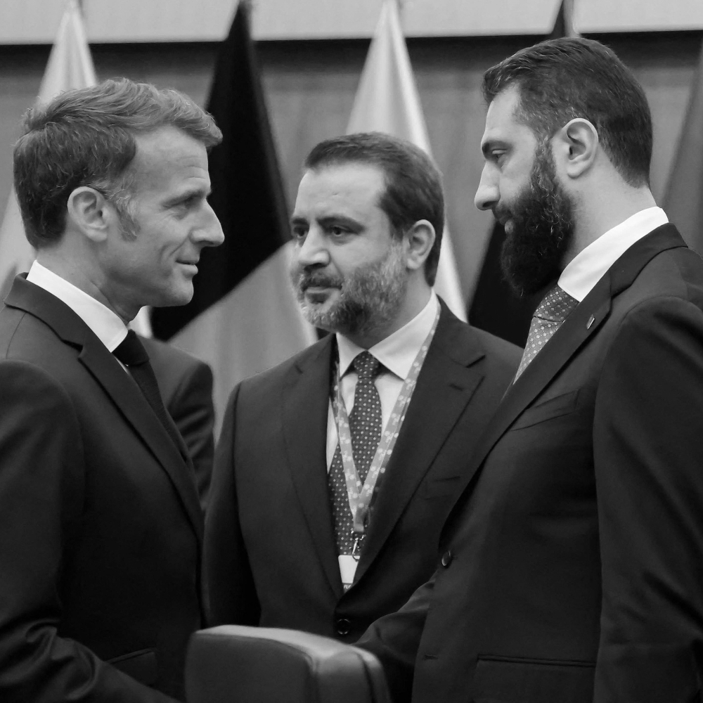 Les présidents français et syrien, Emmanuel Macron et Ahmed al-Charaa, à Chypre, 24 avril 2026.