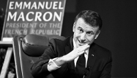 Le président français Emmanuel Macron en Suède, à Lund, le 31 janvier 2024.