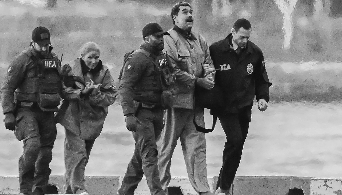 Le président vénézuélien déchu Nicolas Maduro, deuxième à droite, et son épouse Cilia Flores, deuxième à gauche, à New York, le 5 janvier 2026.