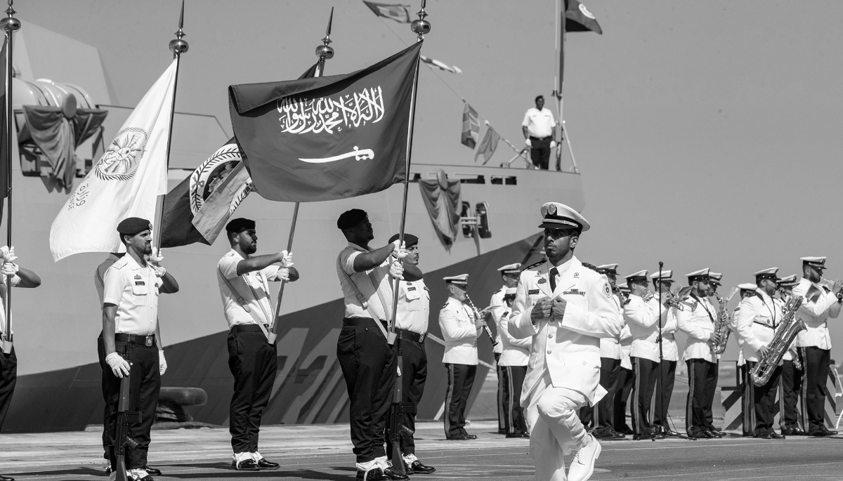 Cérémonie de livraison d'une corvette construite par Navantia pour la Royal Saudi Naval Force (RSNF) à Cadix (Espagne), en juillet 2022.
