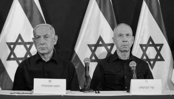 Le premier ministre israélien Benjamin Netanyahu et son ministre de la défense Yoav Gallant, le 28 octobre 2023.
