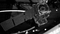 Une maquette du satellite Starlink V2 (Gen 2) exposée lors du Mobile World Congress à Barcelone, en Espagne, le 5 mars 2026. 
