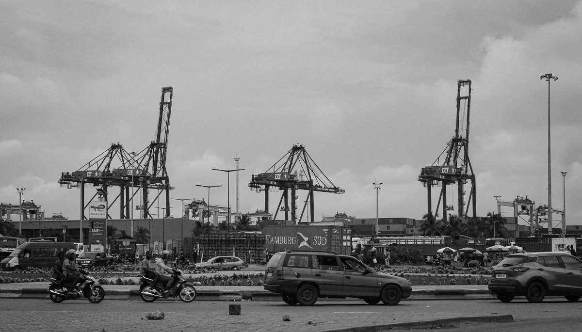Le port de Lomé, au Togo, le 30 mai 2022. Depuis la mi-novembre 2025, le navire russe Matros Shevchenko s'y trouve amarré.