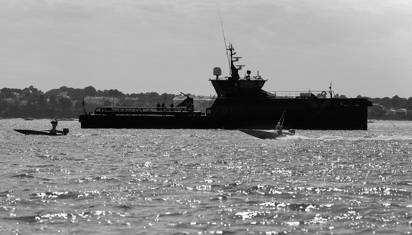 Un exercice en surface avec des drones lors de l'édition 2024 de Repmus au Portugal, le 4 octobre 2024.