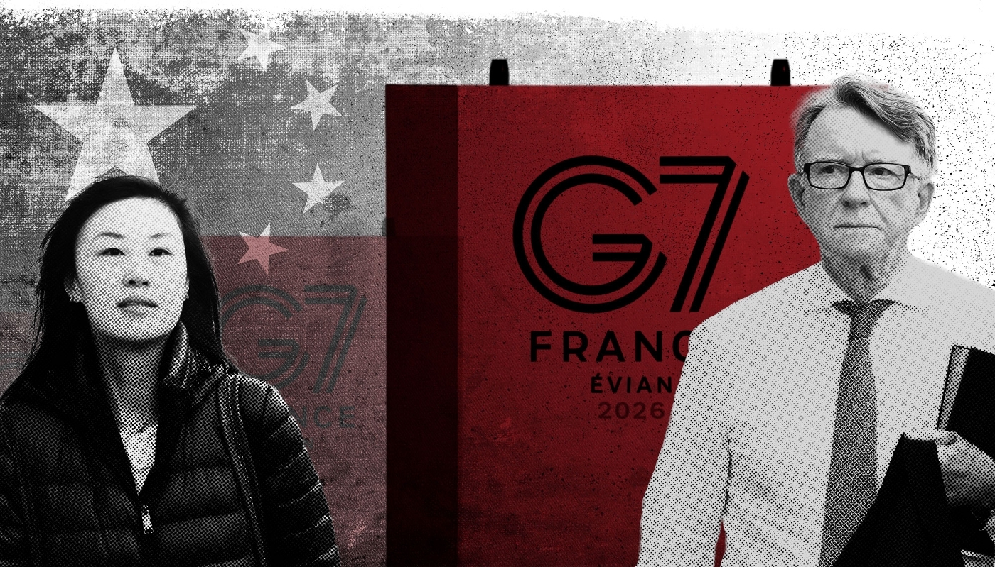 À gauche, la Sino-Américaine Linda Sun, à droite, le Britannique Peter Mandelson, qui ont tous deux été mis en cause dans des affaires ayant ébranlé des pays du G7.