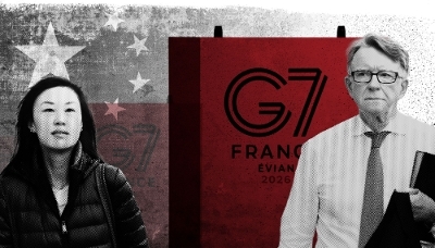 À gauche, la Sino-Américaine Linda Sun, à droite, le Britannique Peter Mandelson, qui ont tous deux été mis en cause dans des affaires ayant ébranlé des pays du G7.