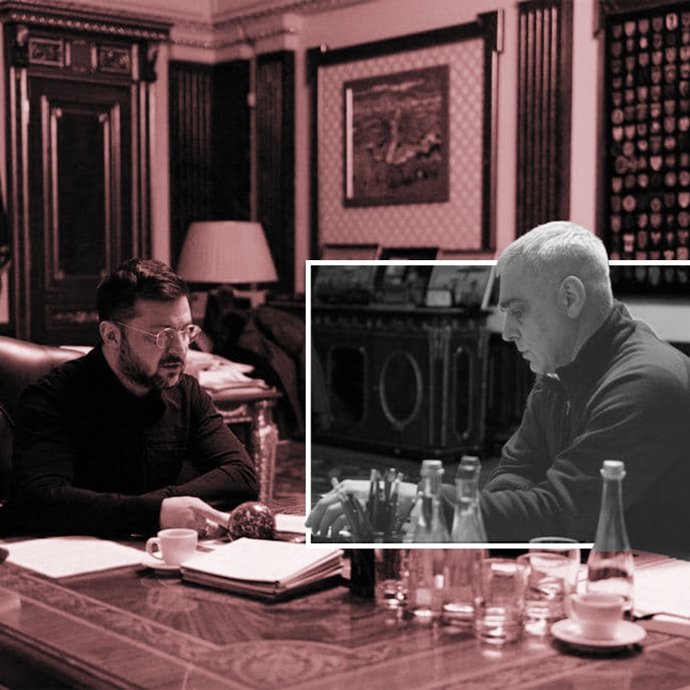 Rencontre entre le président ukrainien Volodymyr Zelensky et Oleksandr Poklad, le 19 janvier 2026.