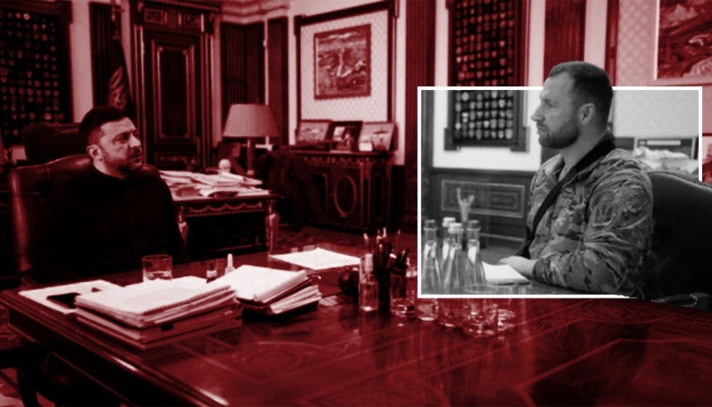 Yevhenii Khmara, le nouveau chef du SBU, lors de son premier entretien avec le président ukrainien Volodymyr Zelensky.